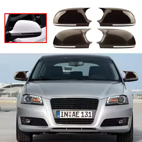 2PCS OX Horn Styling Car Mirror Cover Car Rearview Mirror Caps For Audi A3 8P Sportback Convertible 