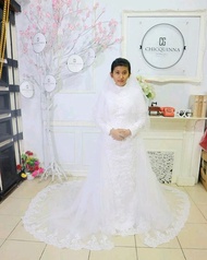 Ready stock gaun pengantin muslimah gaun pengantin import murah bagus