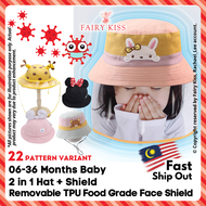 2 in 1 Baby hat with face shield | Baby face shield 06-24 Months Baby 2-7 Years Hat Protective Removable Shield
