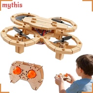 [MYTHIS] Wooden Drone Model Kit, Remote Control Mini Size DIY Wooden Assembly RC Drone Kit, Quadcopt