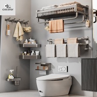 Cocolor Bathroom Towel Rack Organizer Corner Shampoo Storage Rack Shower Wall Rack Home Organizer Home Accessories
