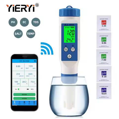 yieryi New TDS PH Meter PH/TDS/EC/Temperature Meter Digital Water Quality Monitor Tester for Pools, 