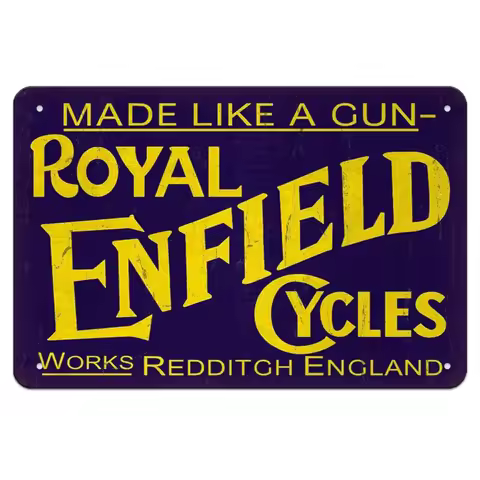 Exclusive Royal Enfield Retro Metal Sign. Ideal for Home, Garage & More Decor. Adds Charm!
