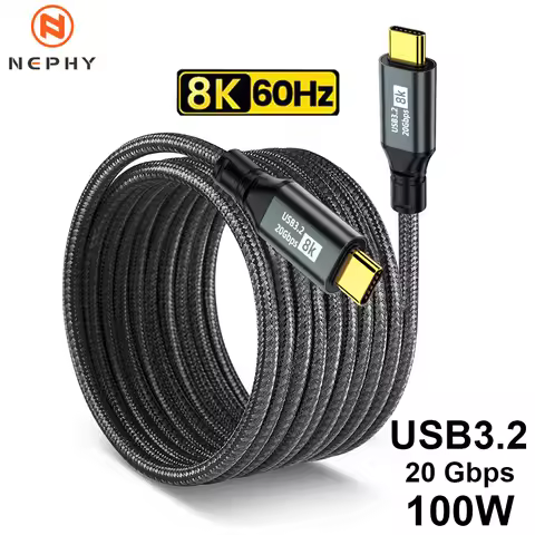 USB 3.2 Gen 2 Type C To C For iPhone 15 16 17 Pro Macbook iPad Samsung Xiaomi TV PC 5A Data Charger 