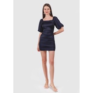 6STYLE Midnight Blue Ruched Dress in Size XS