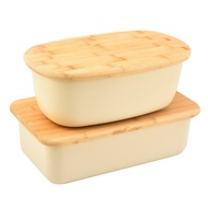 Large Storage Box Plastic Toast Bread Baguette Fresh-Keeping Box Outdoor with Pastry Bamboo Board St