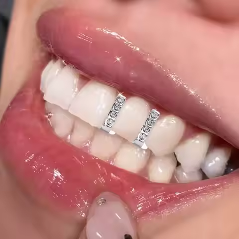 3/5Pcs Trendy Punk Hip Hop Teeth Grillz Funny Removable Rhinestone Teeth Caps Unisex Gold Silver Col