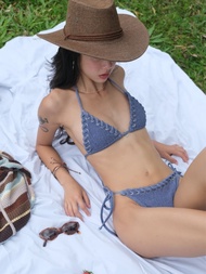 **พรีออเดอร์ 7 วัน** summer locker เซ็ตบิกินี่ลายยีนส์ baby sadie denim bikini