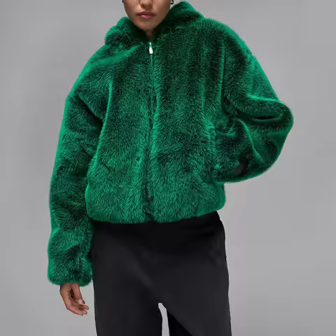 Nike Jordan Women's Fashion Loose Faux Fur Jacket HV0294-365