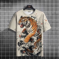 Mens Vintage Tiger Crew T-Shirt Quick-drying crew neck t-shirt for everyday wear