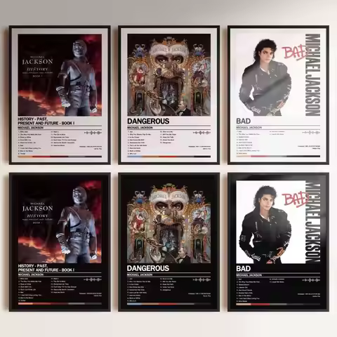 Michael Jackson Poster Album Art Cover Songs Music Rap Wall Waterproof Paper Sticker For Living Room