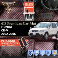 Top Carpet HONDA CRV CR-V ( 2002 – 2006 ) 6D PU Leather Car Carpet VIP Car Mat Floor Mat Alas Kaki K