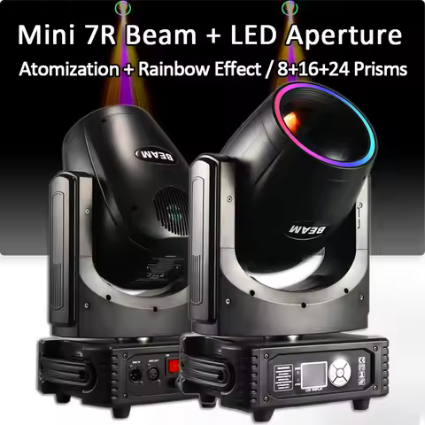7R BEAM 230W Moving Head Beam&Spot 8+16+24 Rotating Prisms 14 Gobos 13Color Wheel DJ KTV Party Stage