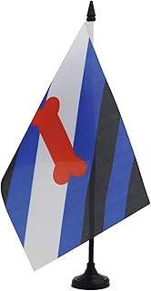 AZ FLAG - Puppy Pride of Puppy Leather Table Flag 8.25 x 5.5 inches - Bone Dog Pride Small Flag 100%