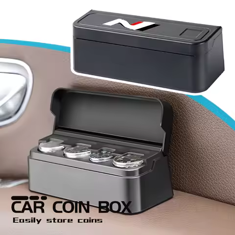 Universal Car Storage Coin Box Creative Coins Purse Accessories For Hyundai N Line Tuscon NX4 I20 I3