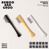 AHWOO AND GROO Tear Stain Comb Tear Stain Powder Brush Pet Tear Stain Brush Eye Cleaning Brush Eye M