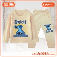Baju Tidur Piyama Stich Stelan Panjang Anak Laki Laki Dan Perempuan Usia 1-10thun KS-1844