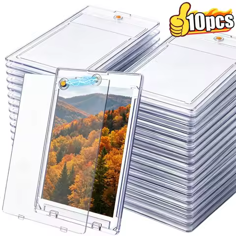 Magnetic Card Holder Transparent Plastic ID Credit Card Protector Sleeves Sports Cards Magnet Displa