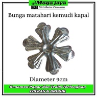 bunga matahari dan bintang ornamen tralis aksesoris pagar besi tempa bahan plat