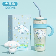 พร้อมส่ง🚚💨 แก้วเก็บความเย็น 1200ML ลายการ์ตูนลายน่ารัก แก้วน้ำเก็บอุณหภูมิลายการ์ตูน กระติกน้ำรักษาค