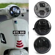 New Motorcycle Black Chrome Headlight Assembly LED Light Accessories For Vespa GTS300 GTS 300 gts300