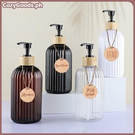1/3pcs 500ML Striped Bottles For Shampoo, Body Wash, And Conditioner, Kitchen/Bathroom Soap Dispense