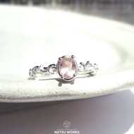 透石膏 in 薔薇石英 戒指 / Gem and Botanical 透石膏 in 薔薇石英 戒指
