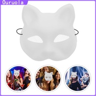 【Ready Stock】 DIY หน้ากากแมว หน้ากากพลาสติกเปล่า หน้ากาก DIY สัตว์ หน้ากากคอสเพลย์ หน้ากากที่ยังไม่เ
