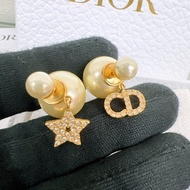 Dior tribales 珍珠logo耳環