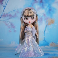 (SG Stock) 12" Blythe Doll ob24 Obitsu Clothes Set Shiny Silver Dress Outfit Set