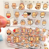 .New Cute Butter Bear Transparent DIY Stickers High-value Student Decoration Handbook Water Cup Wate