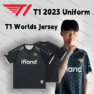 SKT T1 Jersey Dunia 2023, Kaus Jersey LoL League Faker T1, Kemeja LCK, Jersey Faker Zeus Kasia Gumay