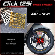 Reflective Wheel Rim Sticker for Honda Click 125i Motorcycle Wheel Mag Decal & Ignition Keyhole Stic