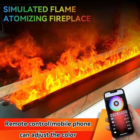 Water Electric 3D Fireplace Remote Control APP Mist Fireplace Embedded Realistic Mist Flame Interior