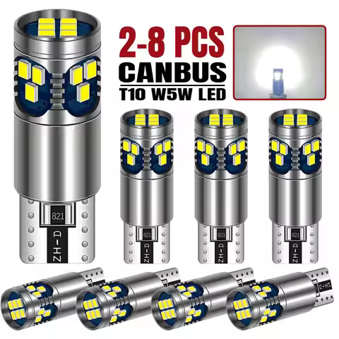 2-8 PCS CANBUS 1000LM T10 W5W LED Bulbs 12V 24V 2016-18SMD 6500K White Car Interior Dome Door Trunk 