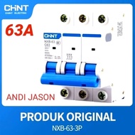 MCB 3PHASE 63A CHINT NXB-63 3P C63 6KA MCB 3 PAS AC 220V~480V