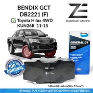 Toyota Hilux Vigo 2.5 3.0 4WD KUN26 (F) DB2221 Bendix General CT(GCT) Brake Pad Front DB2221GCT