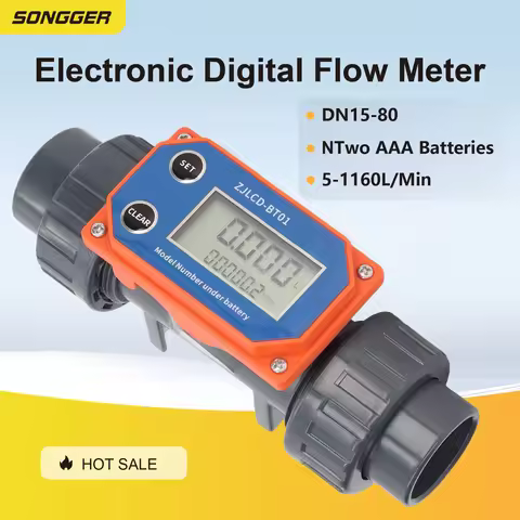 Electronic Flow Sensor Digital Flow Meter DN15 DN80 for Irrigation & Sewage High Flow PVC Pipeline 4