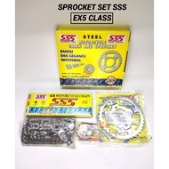 EX5 CLASS SPROCKET SET SSS 428 SPROCKET RANTAI CHAIN & SPROCKET SET SSS (428-14T X 39T~40T x 104L)