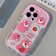 Transparent Pink Lotso Bear Silicone Shockproof Case For iPhone 15 14 13 12 11 -7/X/Xr/Xs