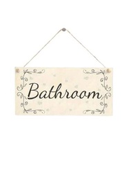 1入木製浴室家居裝飾門牌