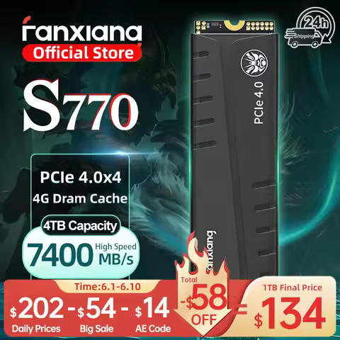 Fanxiang S770 M.2 SSD 500GB 1TB 2TB 4TB Up to 7400MB/s M.2 NVMe PCIe4.0 1G DRAM Cache Internal Solid