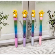 Glitter Dino Nailong Pen Gel Nailong Viral Pen Cute Unique School Stationery