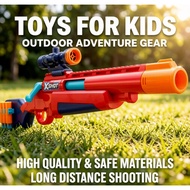 X-Shot Rapid-Fire Foam Dart Blaster with Scope & 8 Darts – Epic Outdoor Play for Kids & Teens