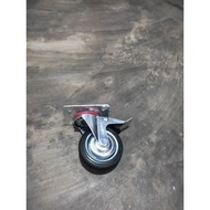3 inch Wheels Live Rubber Trolley Brake Wheels Showcase Caster Caster Wheels Trolley Wheels Lock Tro