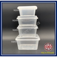 SQ250/ SQ350/ SQ450/ SQ650 Square Plastic Food Container with Lids / Bekas Plastik Petak / Bekas Kek