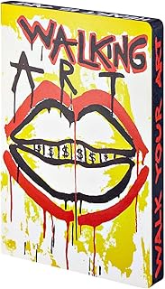 nuuna Notebook A5+ | Graphic L - Walking Art | Dotted Journal | 3.5 mm Dot Grid | 256 Numbered Pages