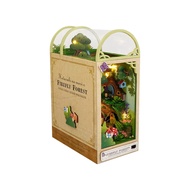 【BBI】-3D Wooden Book Stand Puzzle DIY Miniature House Kit Book Model Building Kit with Lights DIY Do