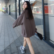 Essentials Womens Oversized Hoodie Streetwear Letter Print Casual Long Sleeve T-Shirt Cotton Inner L