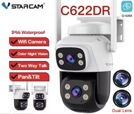 VSTARCAM C622DR กล้องวงจรปิดไร้สาย ความละเอียด 3MP 1296p เลนส์กล้องคู่ กลางคืนภาพสี Ai + ตรวจจับคน แ